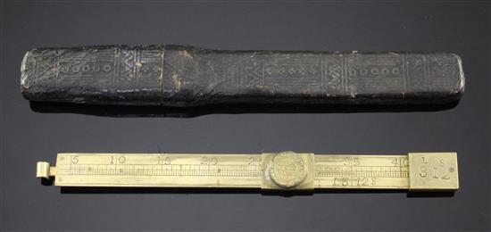 Bradford, Darby & Hulls. A brass hydrostatical steelyard, c.1753, length 7in. (overall)